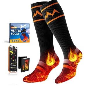 Electric Heated Black and Red Socks